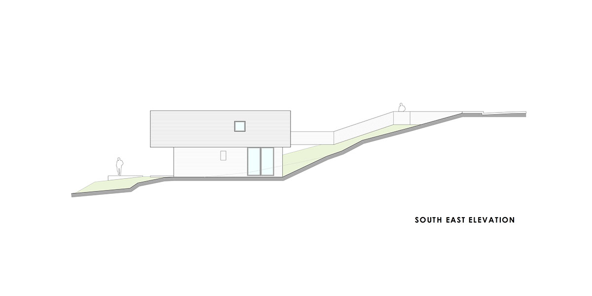 Cristián Romero Valente built this white concrete house on steep slope to give serene view in Chile