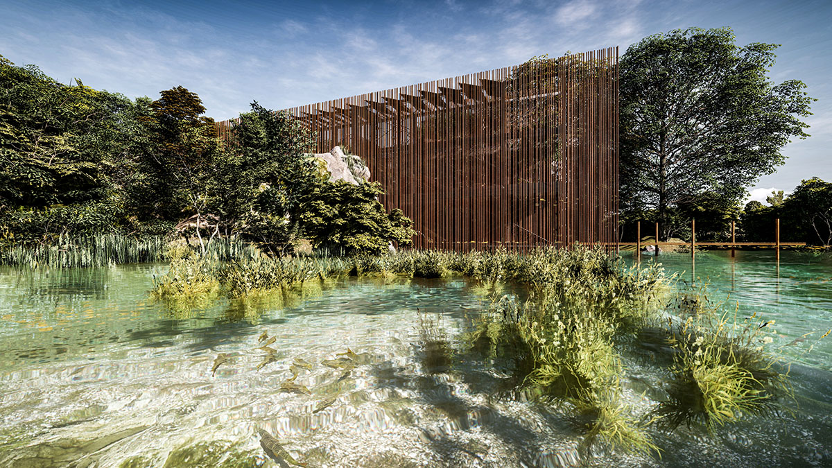 Tetro Arquitetura wraps tropical house with stell rebars to soften sunlight in a lush nature of Bahia