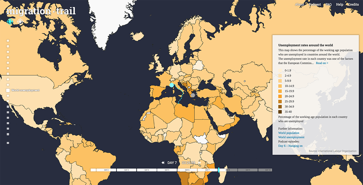 Migration Trail: a 10-day interactive experience, retraces migrants' journey to Europe