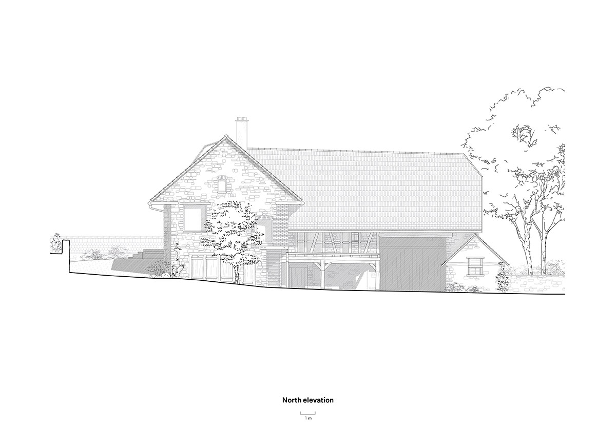 Piertzovanis Toews transforms an 18th-century barn into a colorful house in Albisheim, Germany