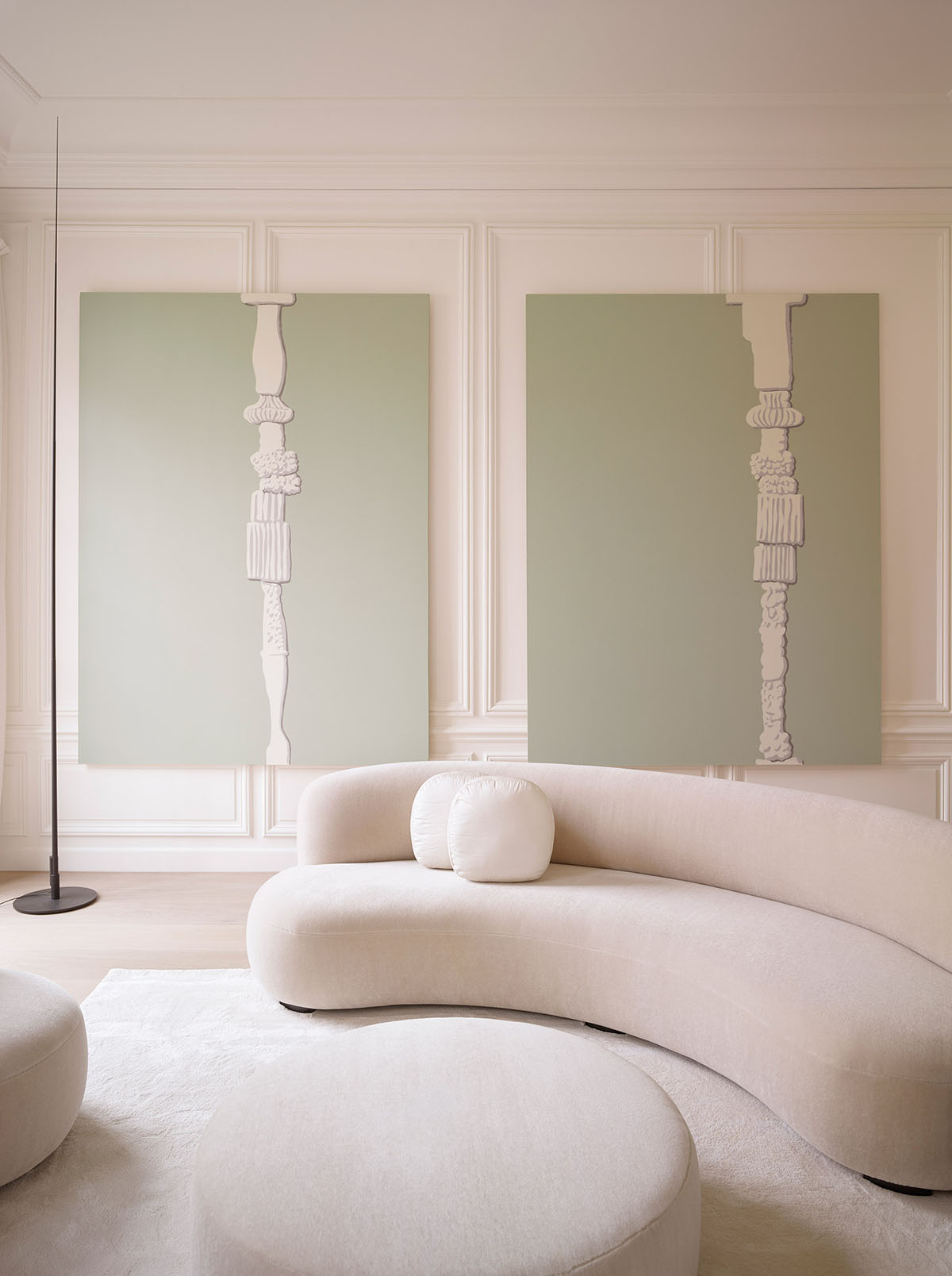 Wood Marsh adds a soft and warm colour palette to historic Paris Apartment 