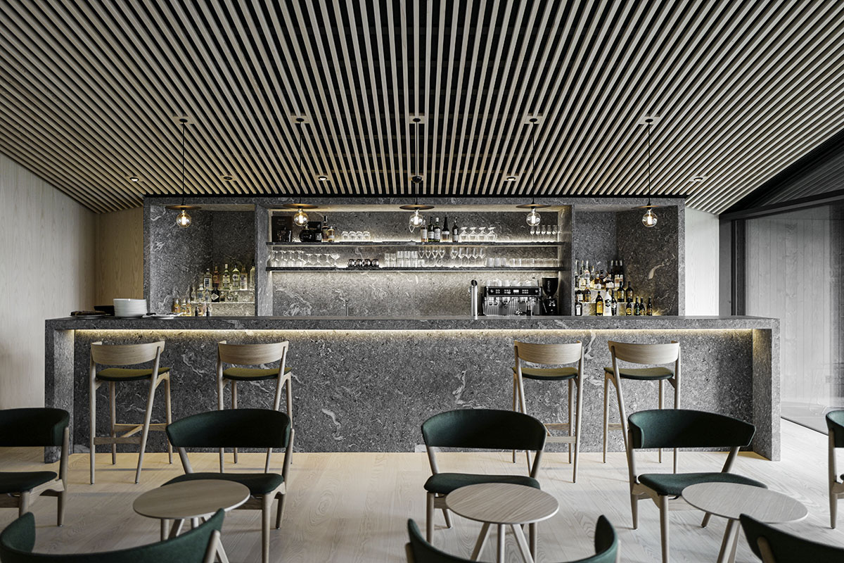 Peter Pichler's Hotel Milla Pontis features black exoskeleton inspired by vernacular architecture