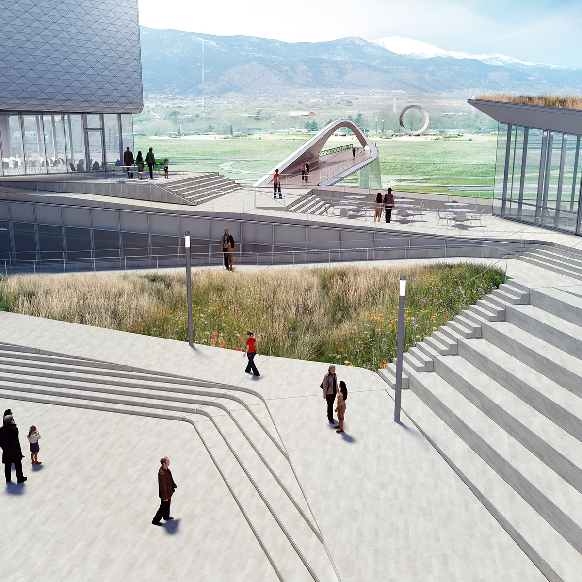 Diller Scofidio + Renfro places 550-ton steel pedestrian bridge in Colorado Springs