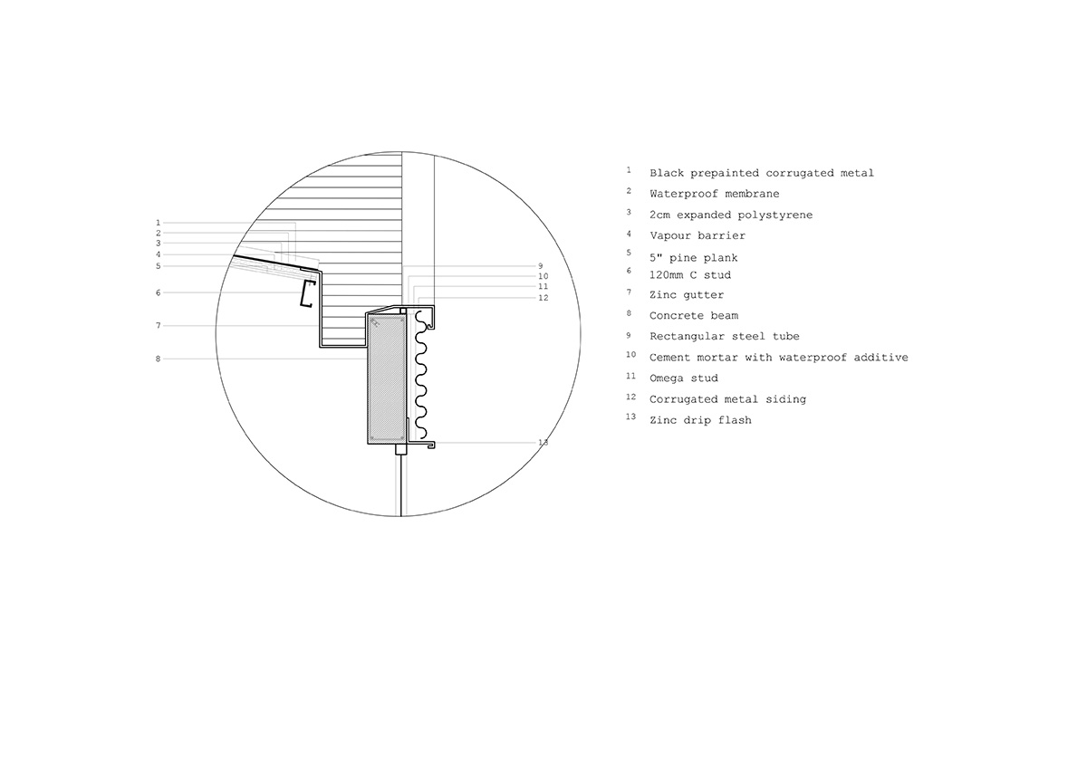 Además Arquitectura completes weekend house made from black corrugated metal sheets