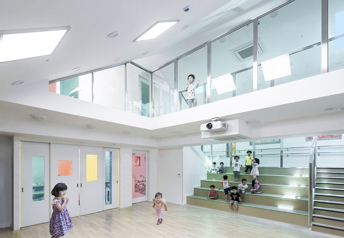 IROJE KHM Architects completed tetris-looking Nursery in South Korea