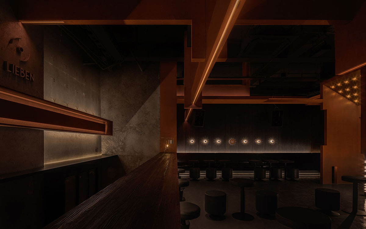 All Design Studio uses bold elements and soft lighting to create Lieben Bar in Shanghai