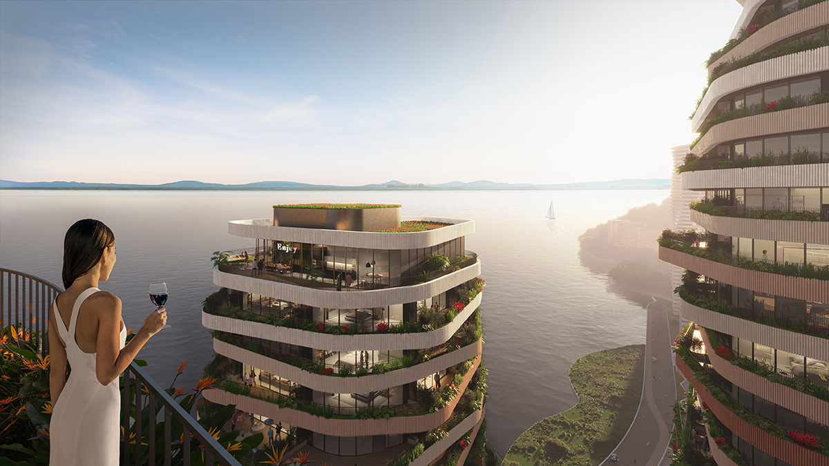 MVRDV reveals The Hills residential towers with earth tones and flowing curved balconies in Ecuador 