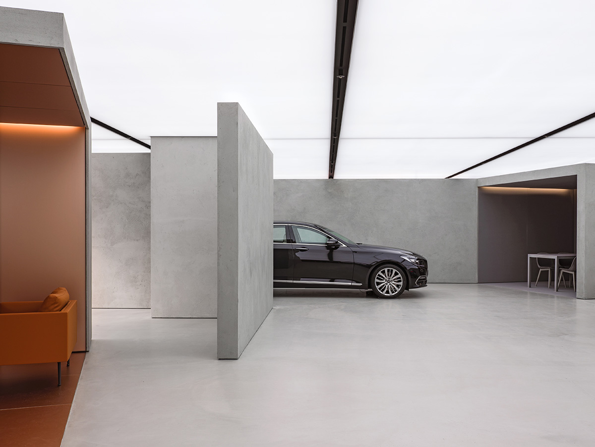 OMA / AMO's new Hundai's Genesis showroom presents cars like 