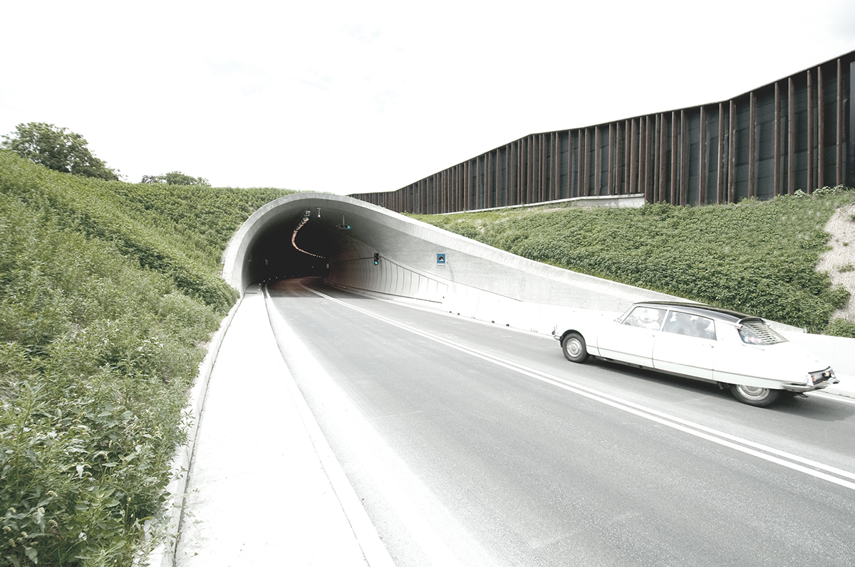 MoDusArchitects adds sculptural entry portals to the Bressanone-Varna Ring Road in Italy