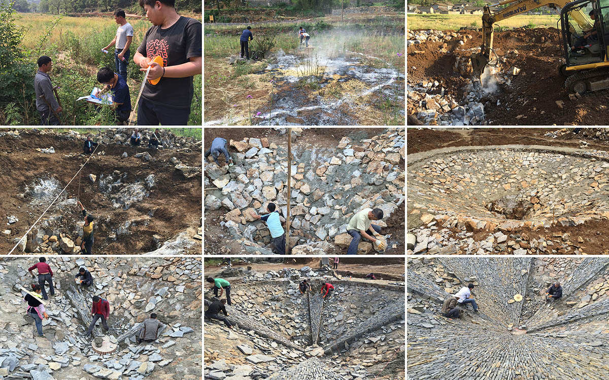 This 2,4-metre trumpet-flower-shaped sinkhole sustains rain fall cycles of Chinese old village