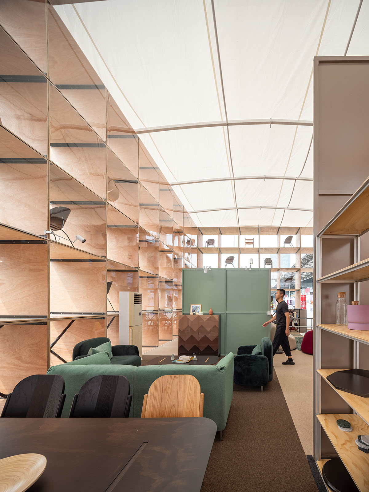 Rooi Design and Research built furniture pavilion that can be recycled endlessly in any place