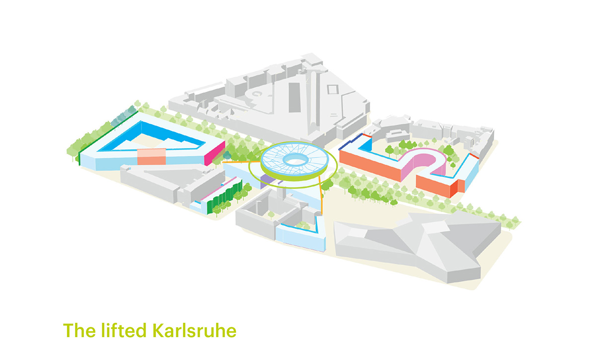 MVRDV unveils masterplan for Ettlinger Tor area which includes a reflective floating garden