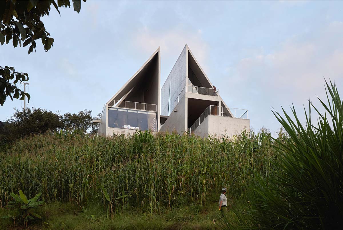 TAO completes concrete bookstore with protruding structure on a steep slope in China 