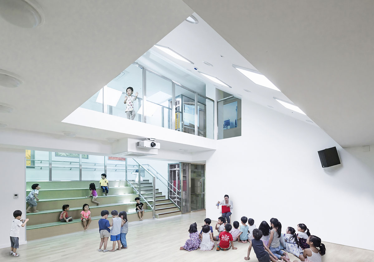 IROJE KHM Architects completed tetris-looking Nursery in South Korea