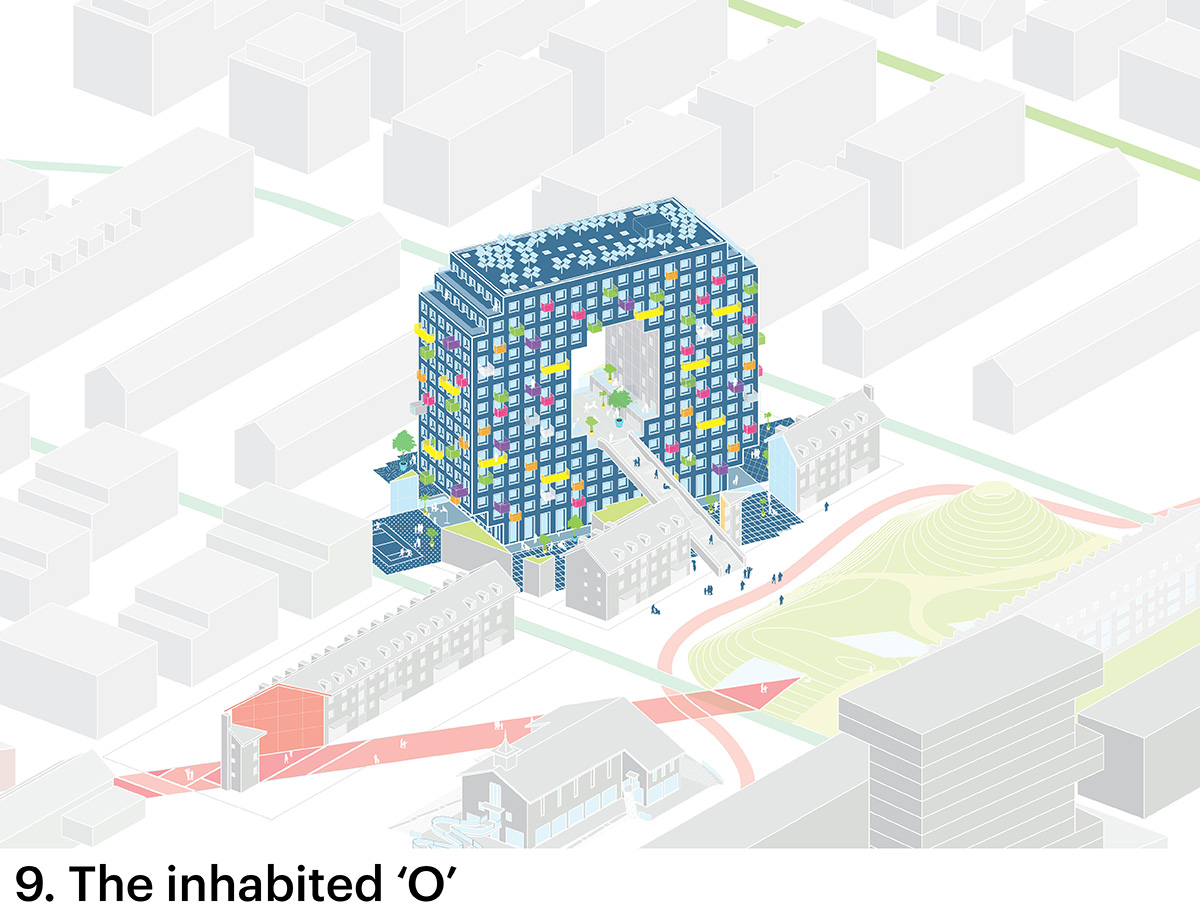 MVRDV reveals blue-colored letter-shaped apartment building in Mannheim