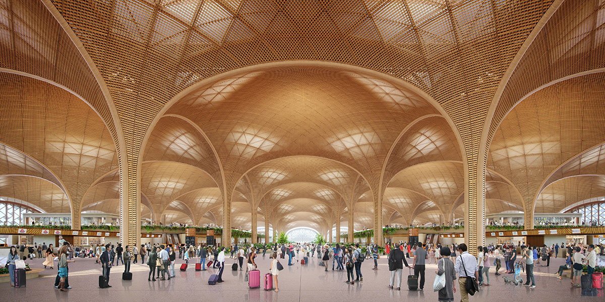 Foster + Partners designs airport made of structural trees creating a spacious roof in Cambodia