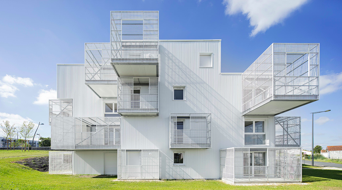 A new social housing project made of stack of metal boxes offers a new way of living  in France
