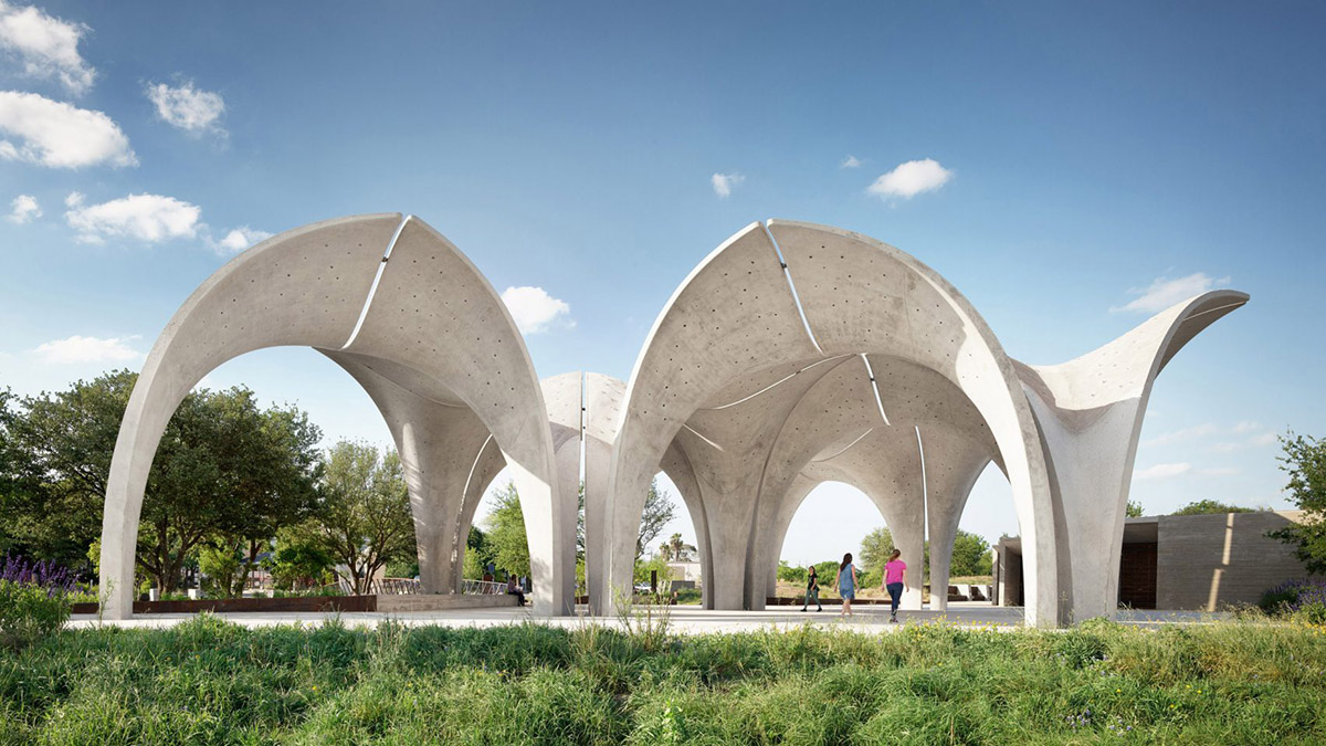 Lake|Flato Architects + Matsys built sculptural petals to increase active participation in the region