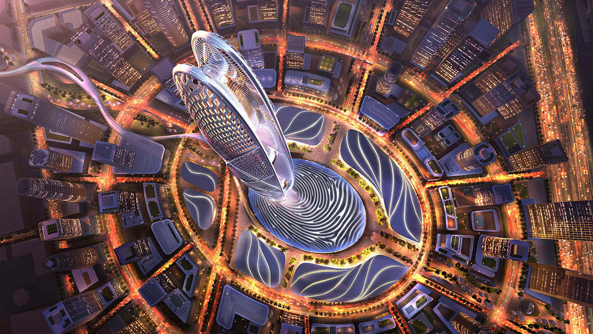 SOM's supertall Burj Jumeira skyscraper is inspired by the harmonious ripples of the desert in Dubai