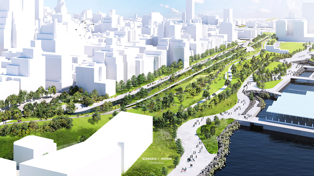 BIG transforms Brooklyn's historic highway into a greenery parkland