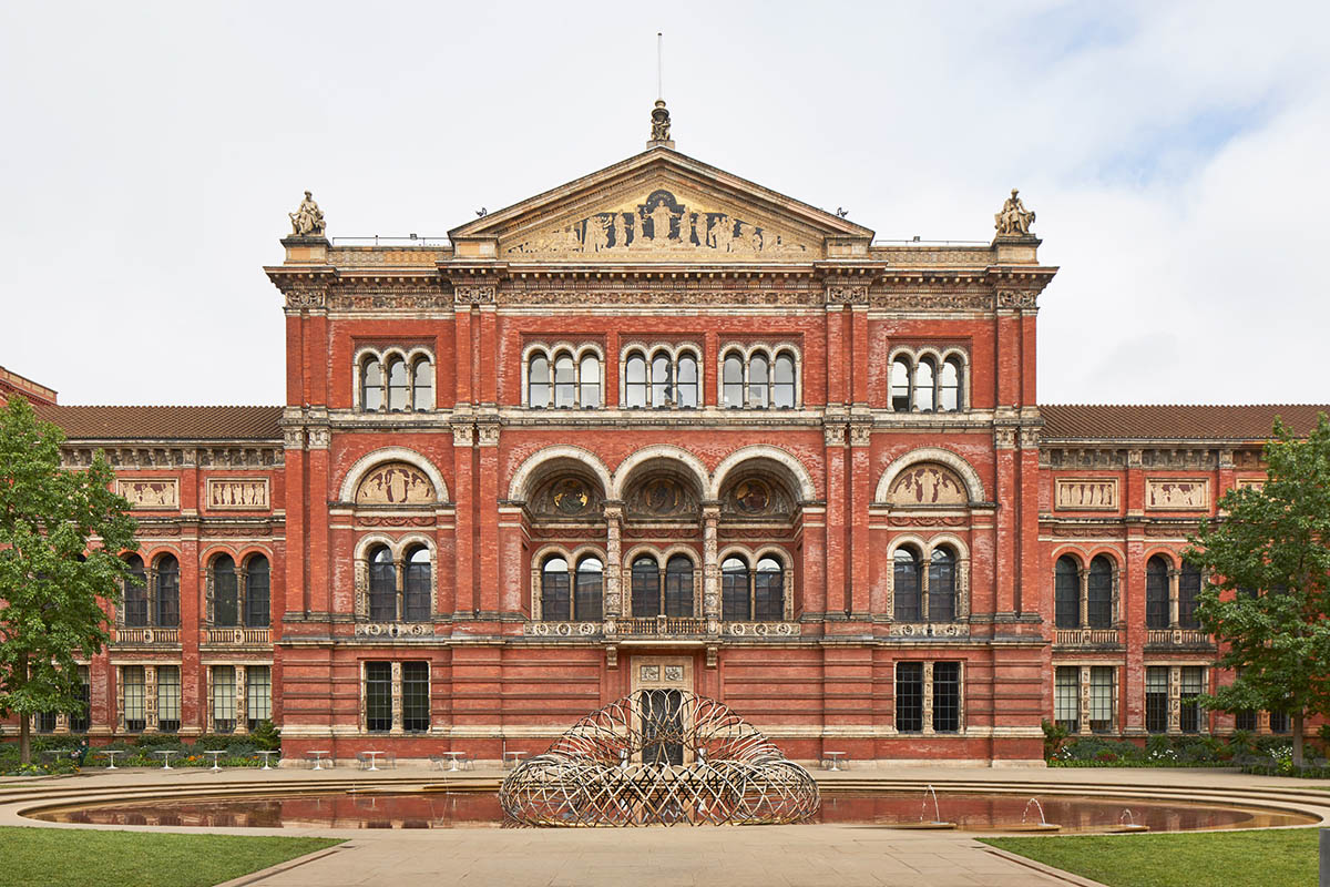 Kengo Kuma designed cocoon-like installation that combines bamboo and carbon fibre at LDF