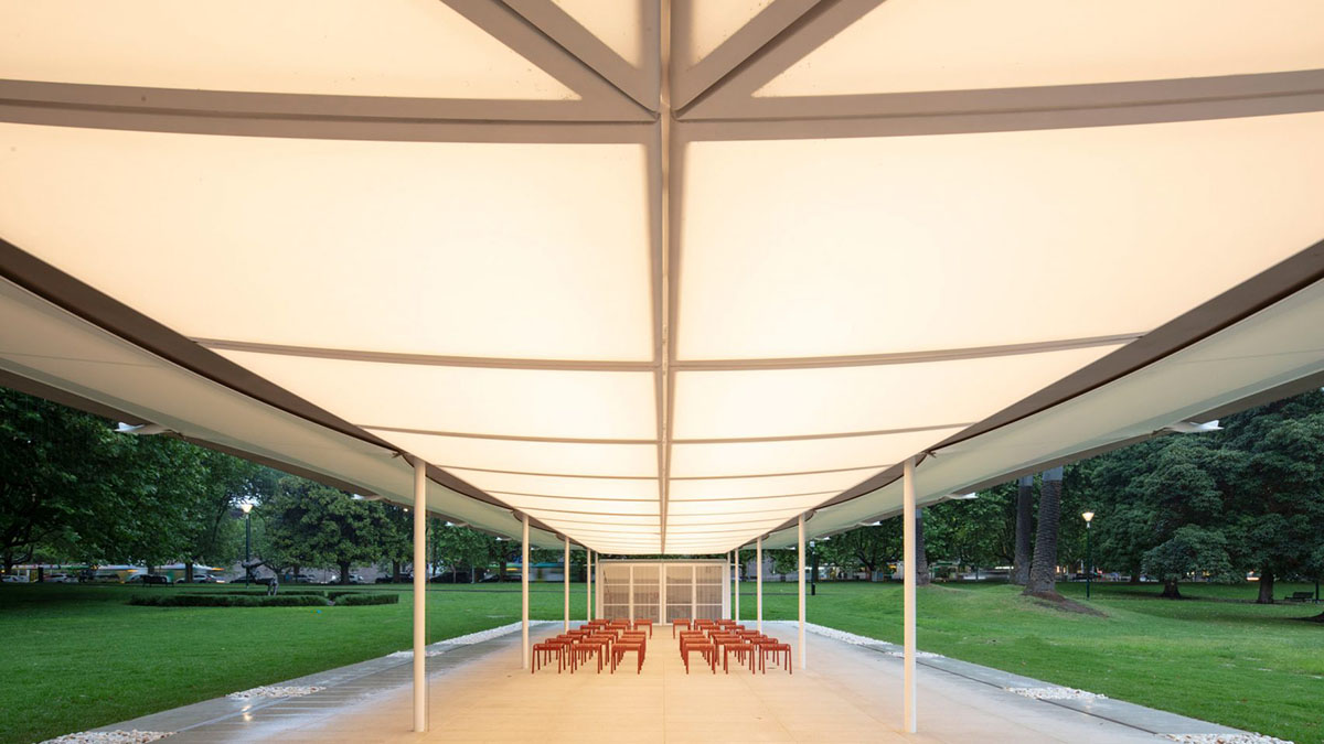 Glenn Murcutt's lantern-inspired 2019 MPavilion opens on November 14 in the Queen Victoria Gardens