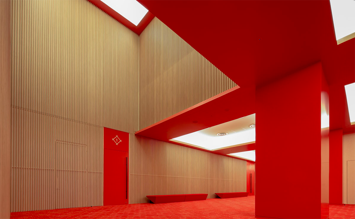 Kengo Kuma revives Japan's historic theatre with black square tiles creating motif on the façade