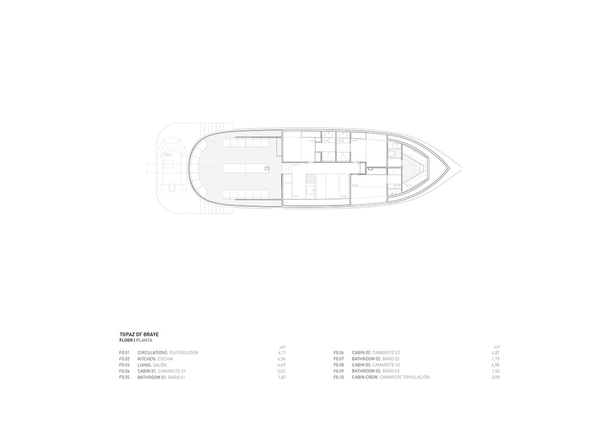 Fran Silvestre Arquitectos redesigns 20-meter long Turkish schooner with a smooth surface