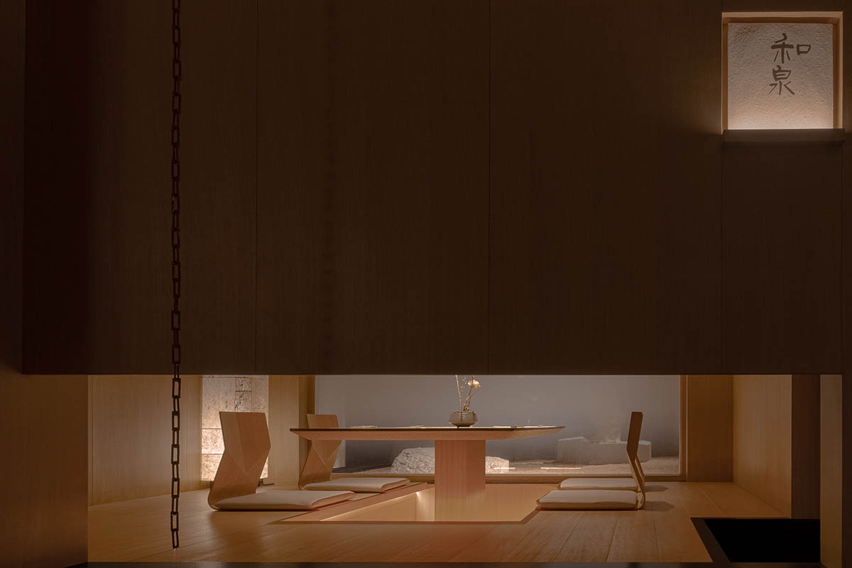 Nature Times Art Design creates tranquil dining space for Teng Restaurant in a sealed box form 