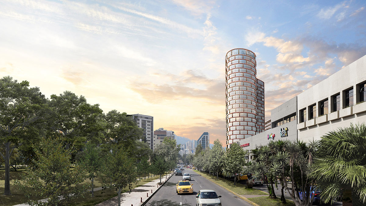 BIG designs earthy-colored and rounded tower in Ecuador