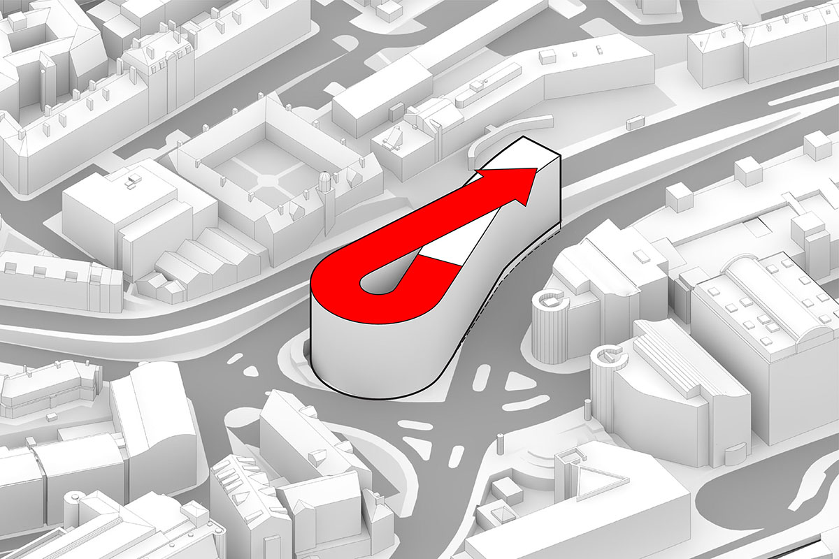 Bjarke Ingels Group adds ribbon-like office building to Newcastle's skyline