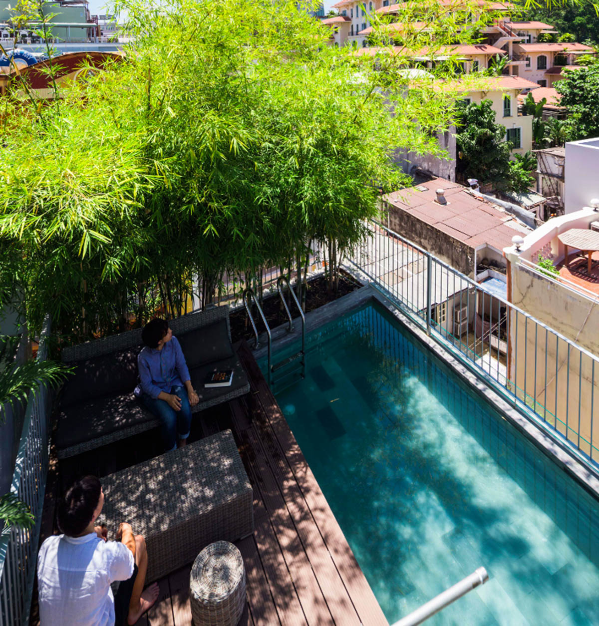 VTN Architects designs pop-up green facade for Bamboo House in a narrow site of Vietnam