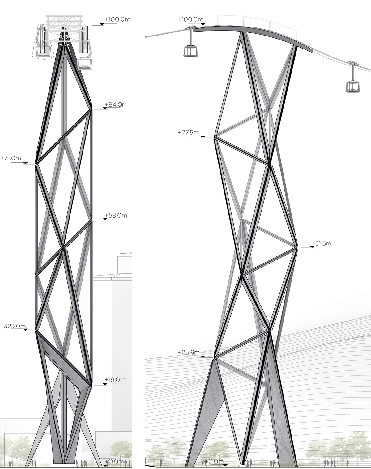 UNStudio designs Gothenburg's Cable Car system with slender and sculptural towers