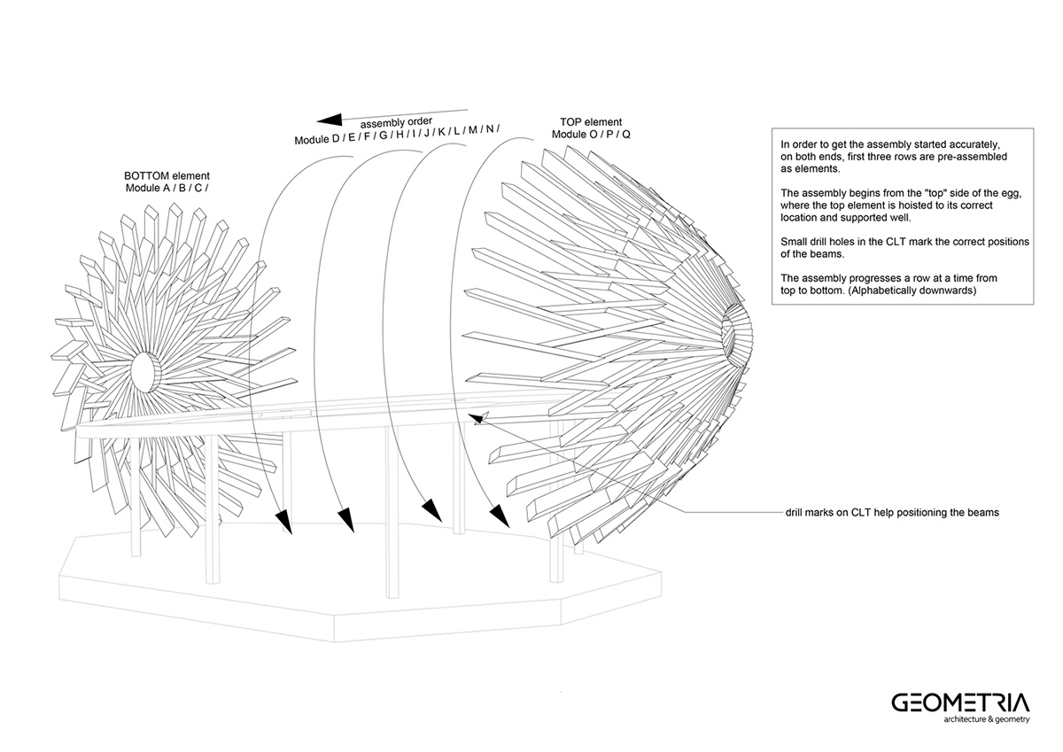 RAU architects and RO&AD Architecten built egg-shaped observatory watching bird biotope