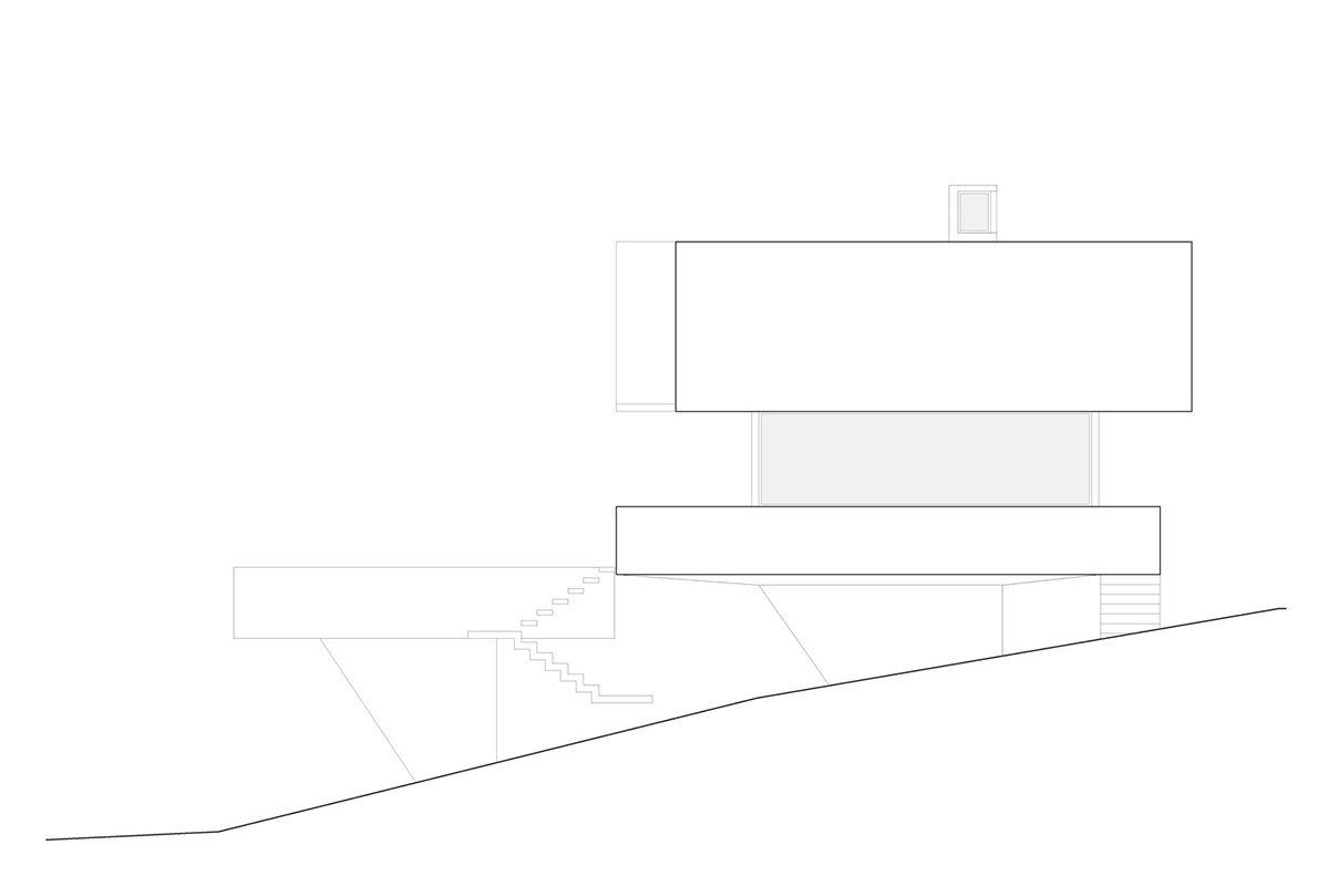 Luciano Kruk's concrete holiday home floats on a plinth and connects swimming pool with terrace