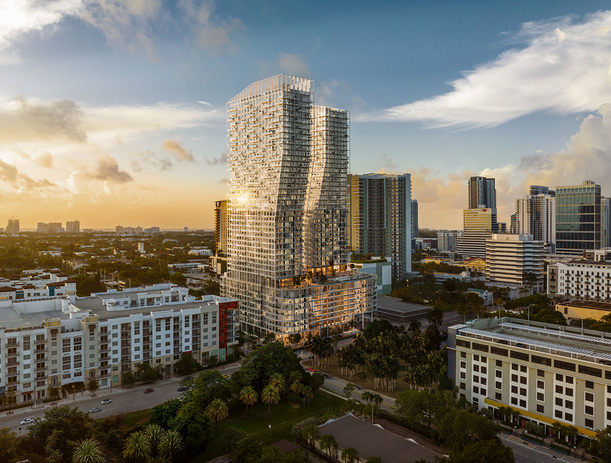ODA unveils design for Ombelle, a pair of sculptural residential towers in Downtown Fort Lauderdale