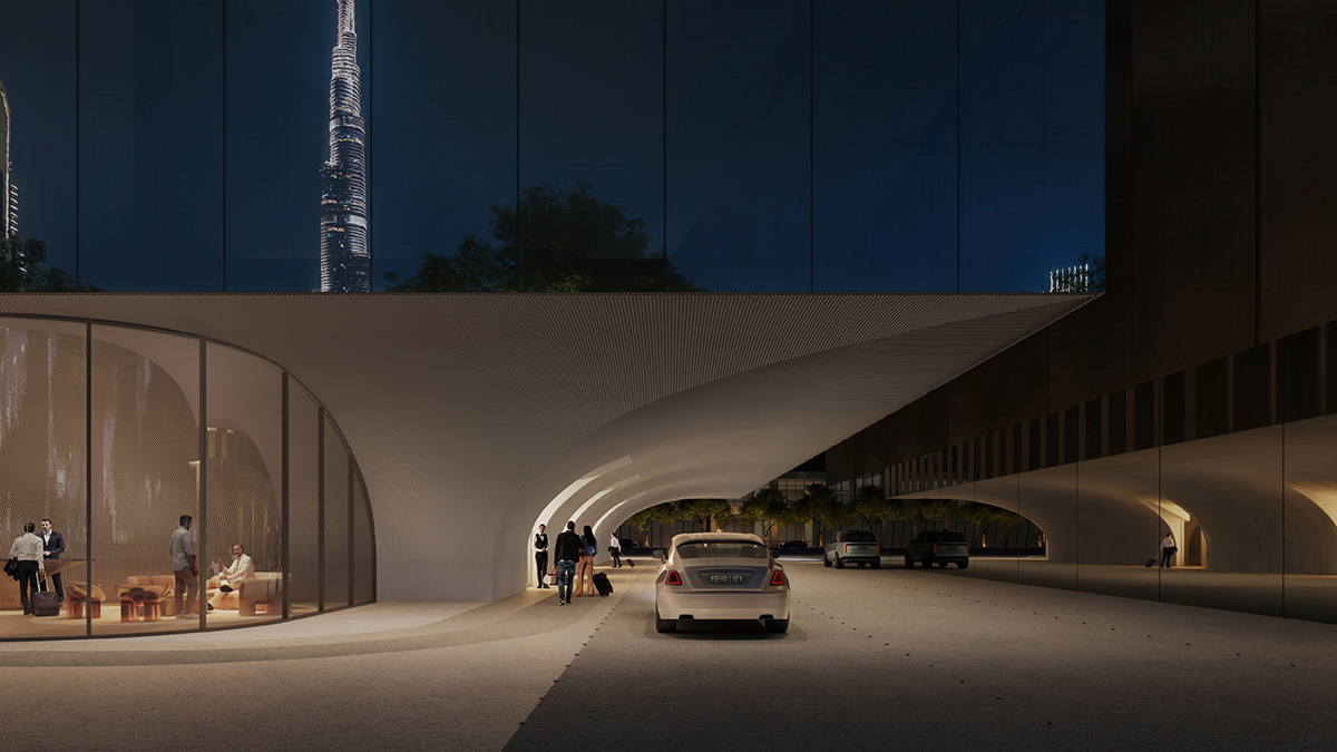 MVRDV adds a glowing pearl ovoid structure to the sky lounge of Inaura tower