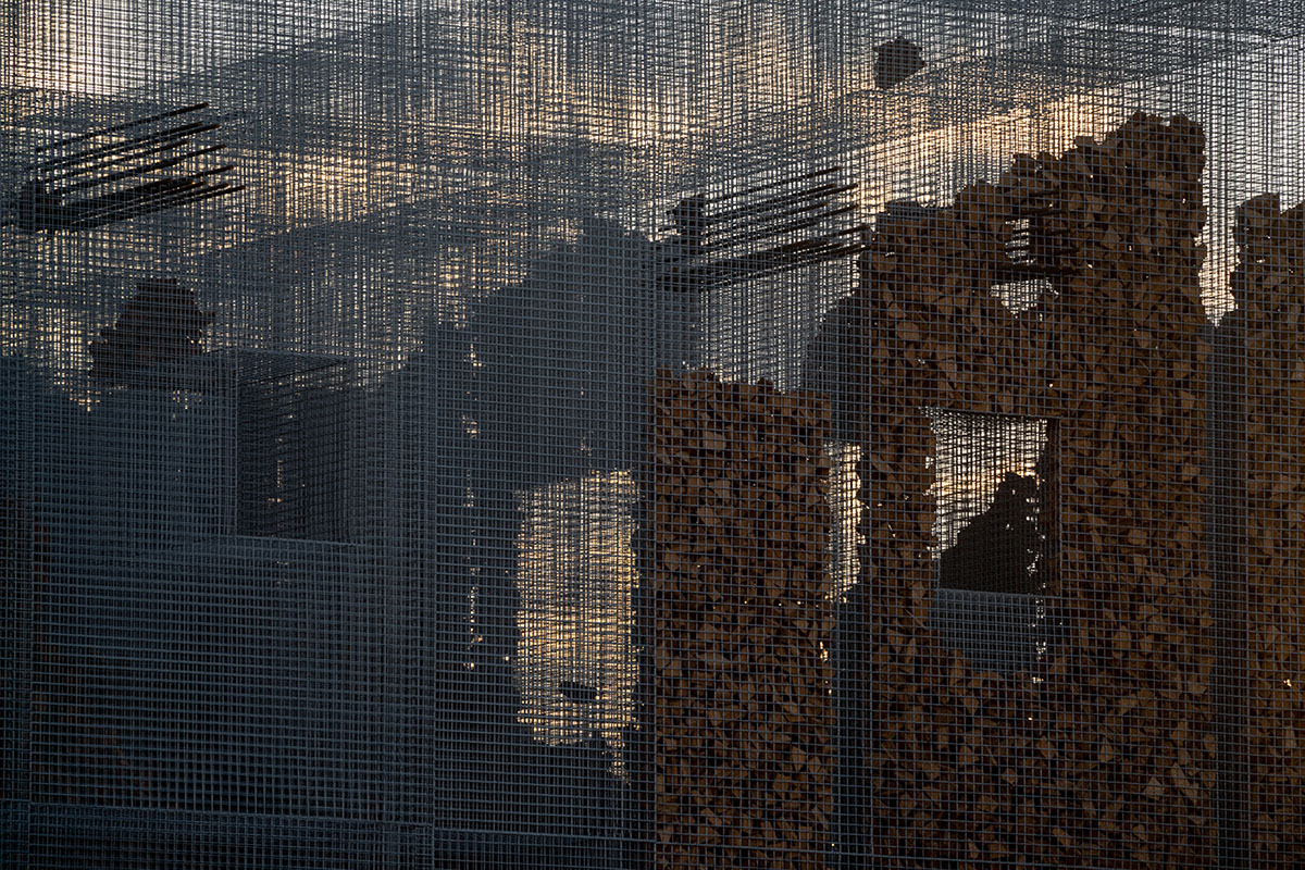 Studio Studio Studio combines wire mesh with cork for this experiential pavilion in Riyadh