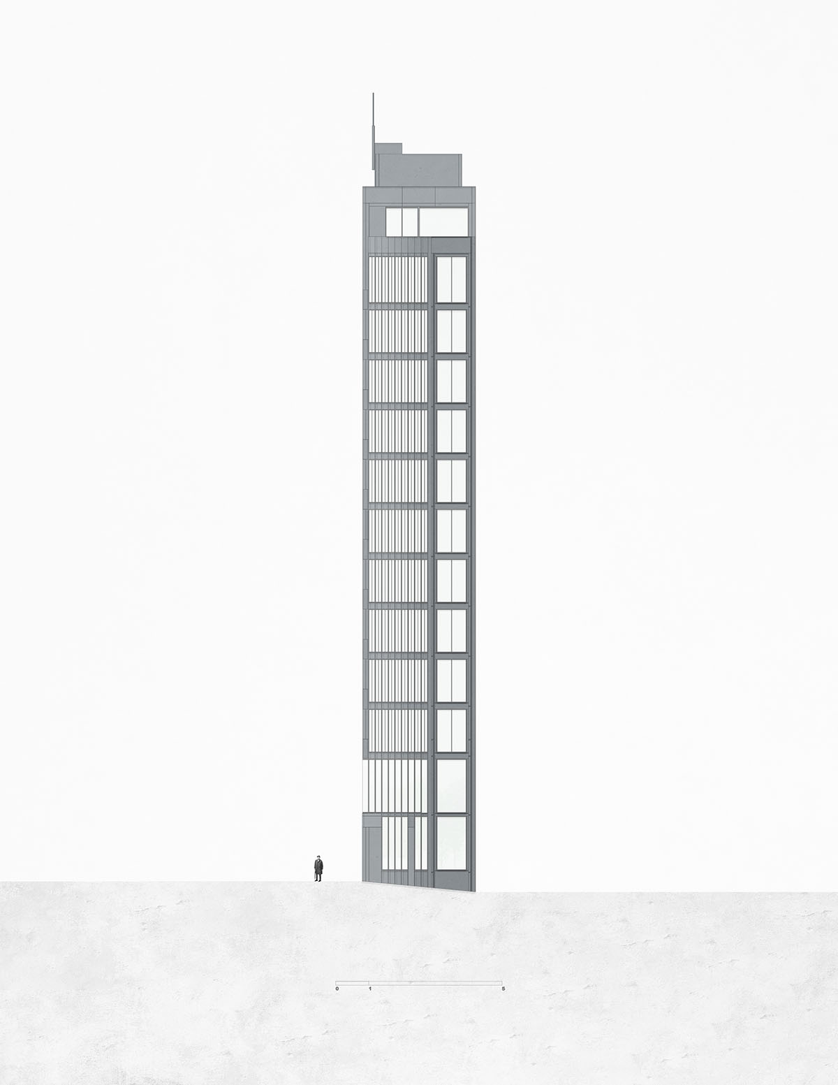 HEMAA built a slender skyscraper that stands elegantly on a narrow plot in Mexico City 