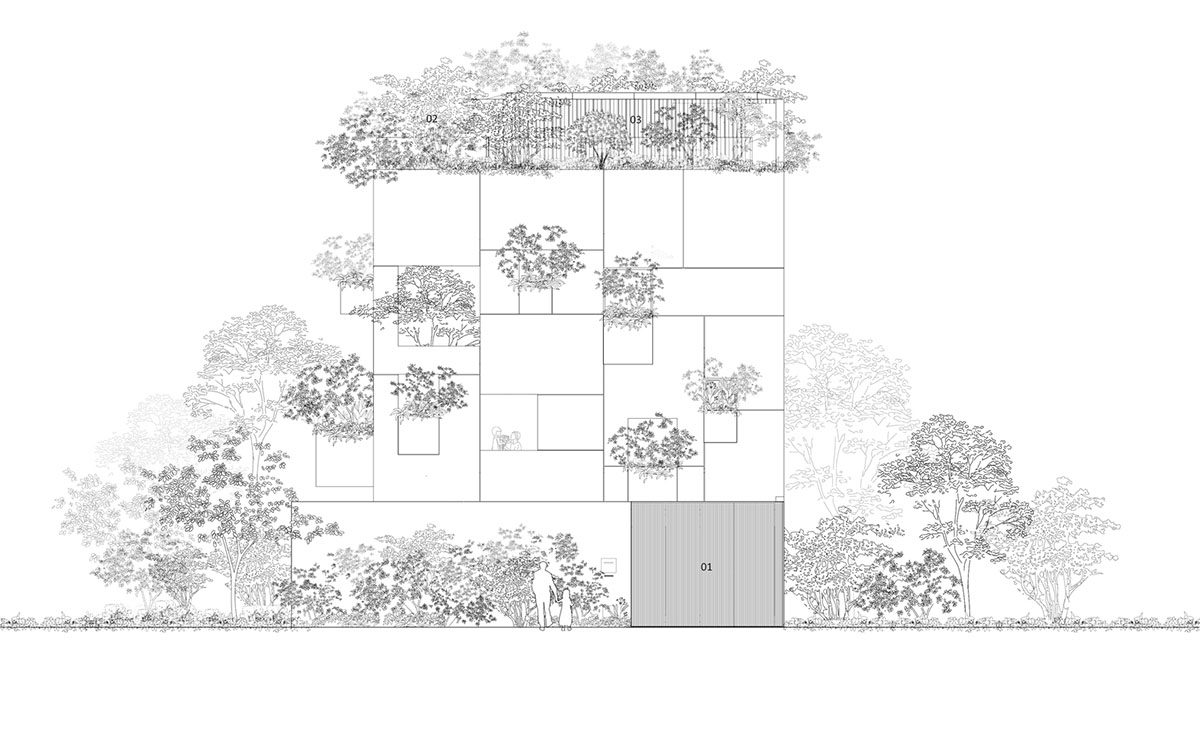 MIA Design Studio compensates the lack of green spaces of Vietnam with planted pop-up balconies