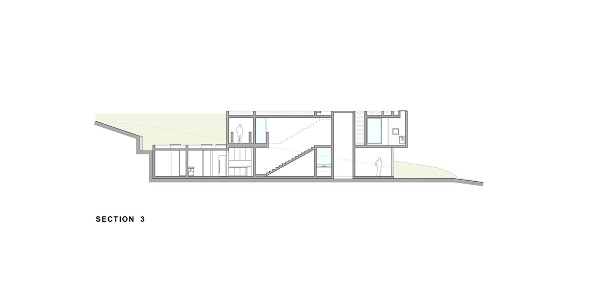 Cristián Romero Valente built this white concrete house on steep slope to give serene view in Chile