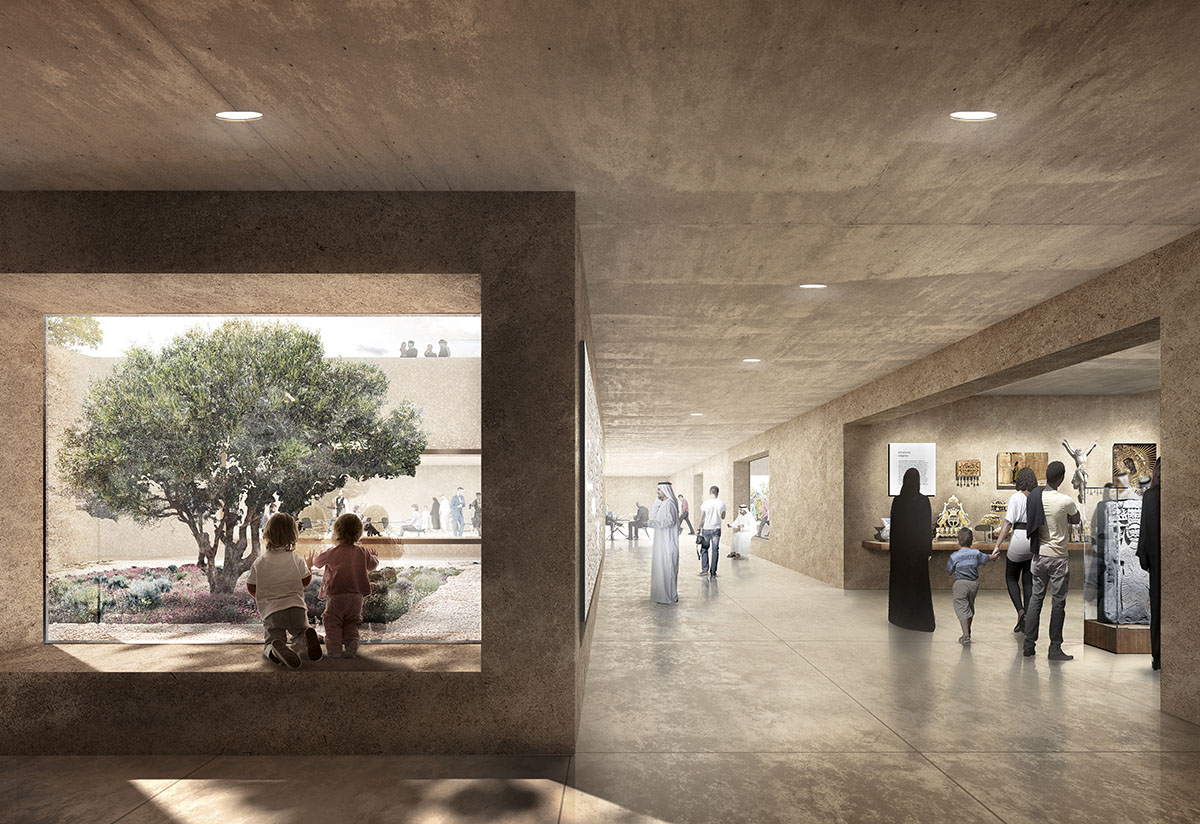 Adjaye Associates designs The Abrahamic Family House with powerful plutonic forms on Saadiyat Island