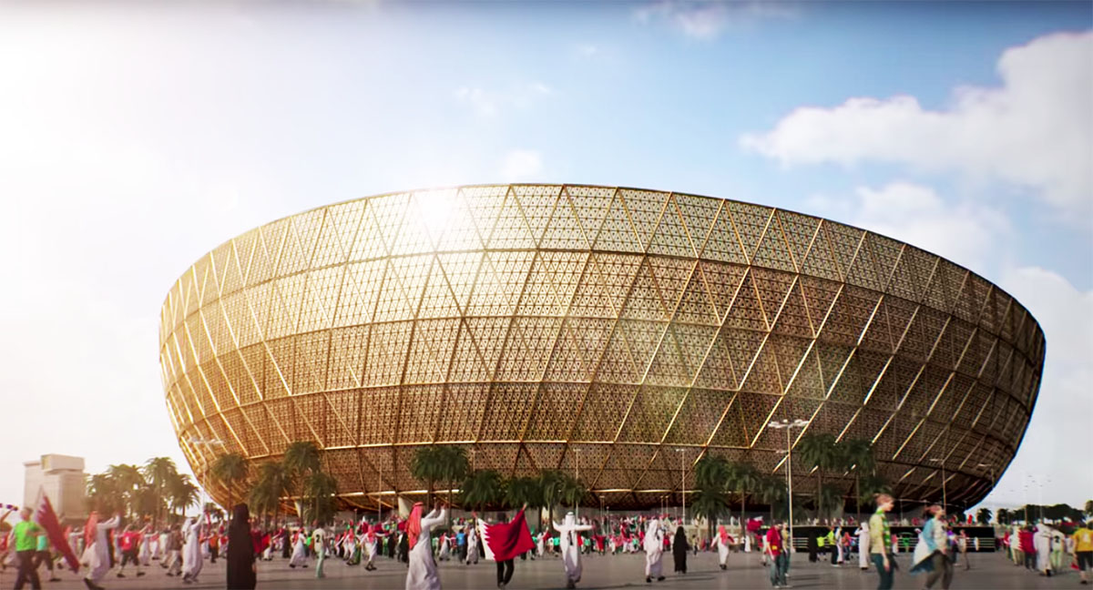 Foster + Partners release golden stadium design for 2022 World Cup in Qatar