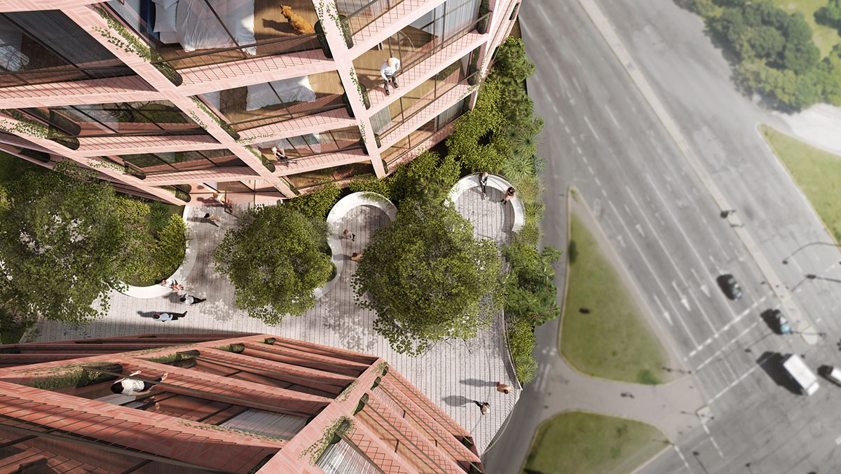 BIG designs earthy-colored and rounded tower in Ecuador