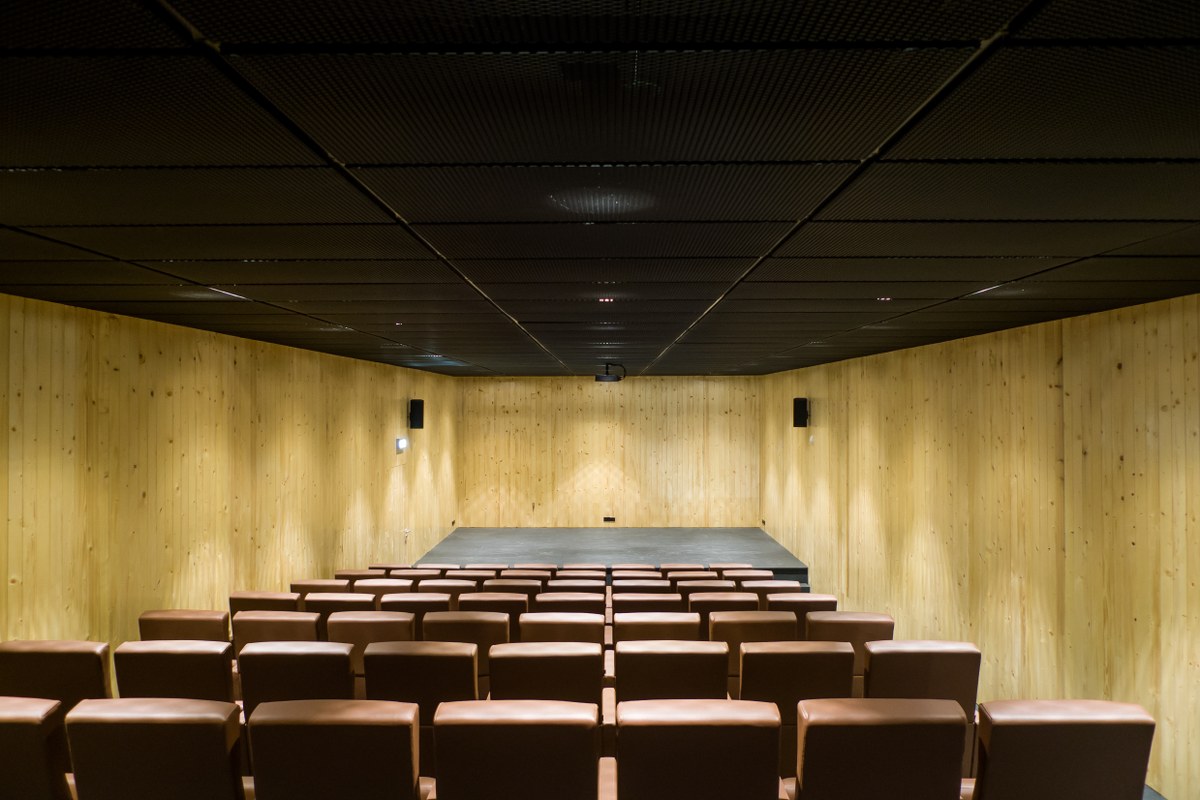 A powder-colored opaque box hides a private collection of mechanical music boxes by Miguel Marcelino