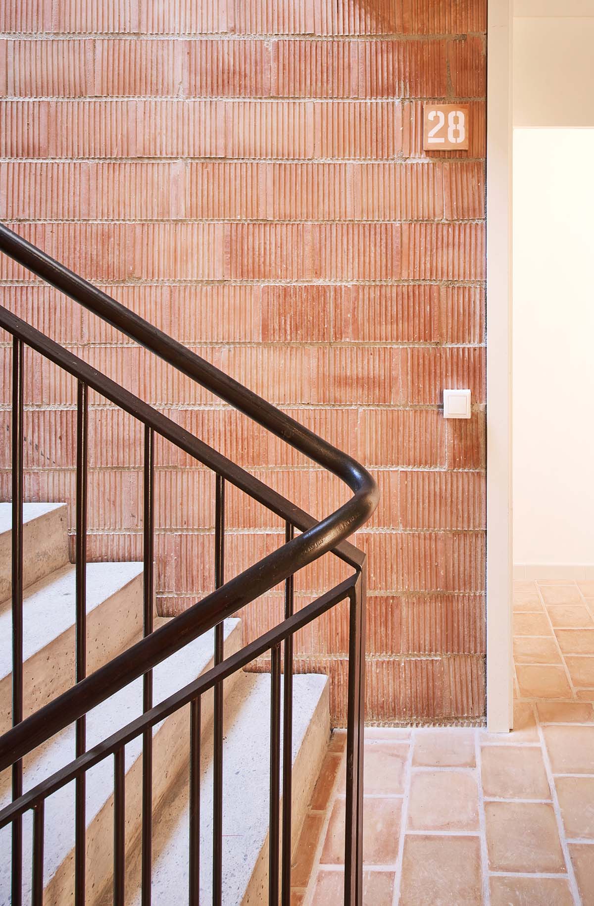 Social housing is characterized by dense wooden shutters in Inca, Spain