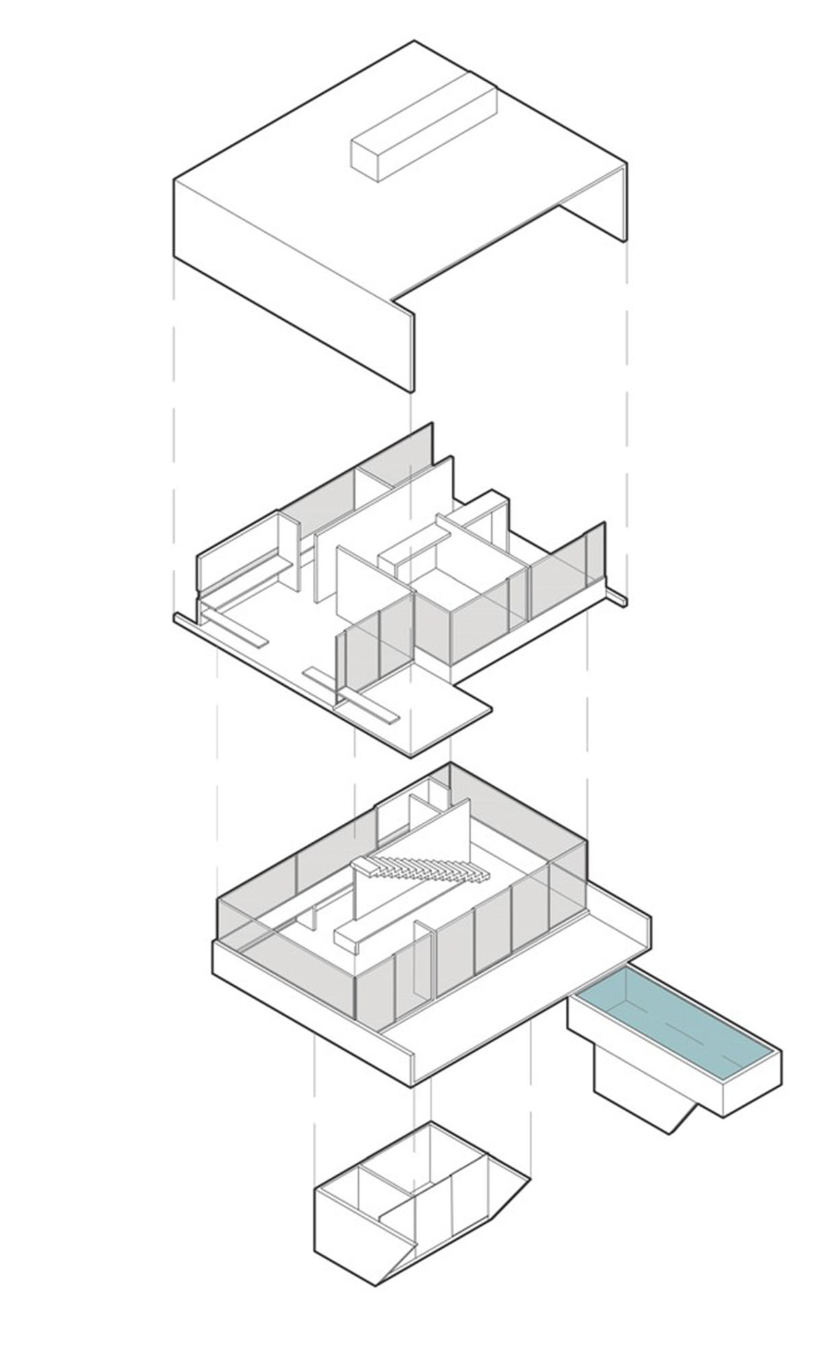 Luciano Kruk's concrete holiday home floats on a plinth and connects swimming pool with terrace