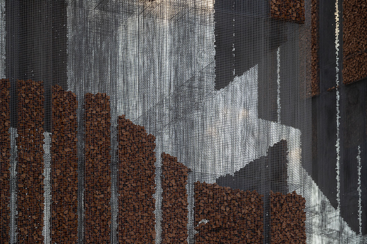 Studio Studio Studio combines wire mesh with cork for this experiential pavilion in Riyadh