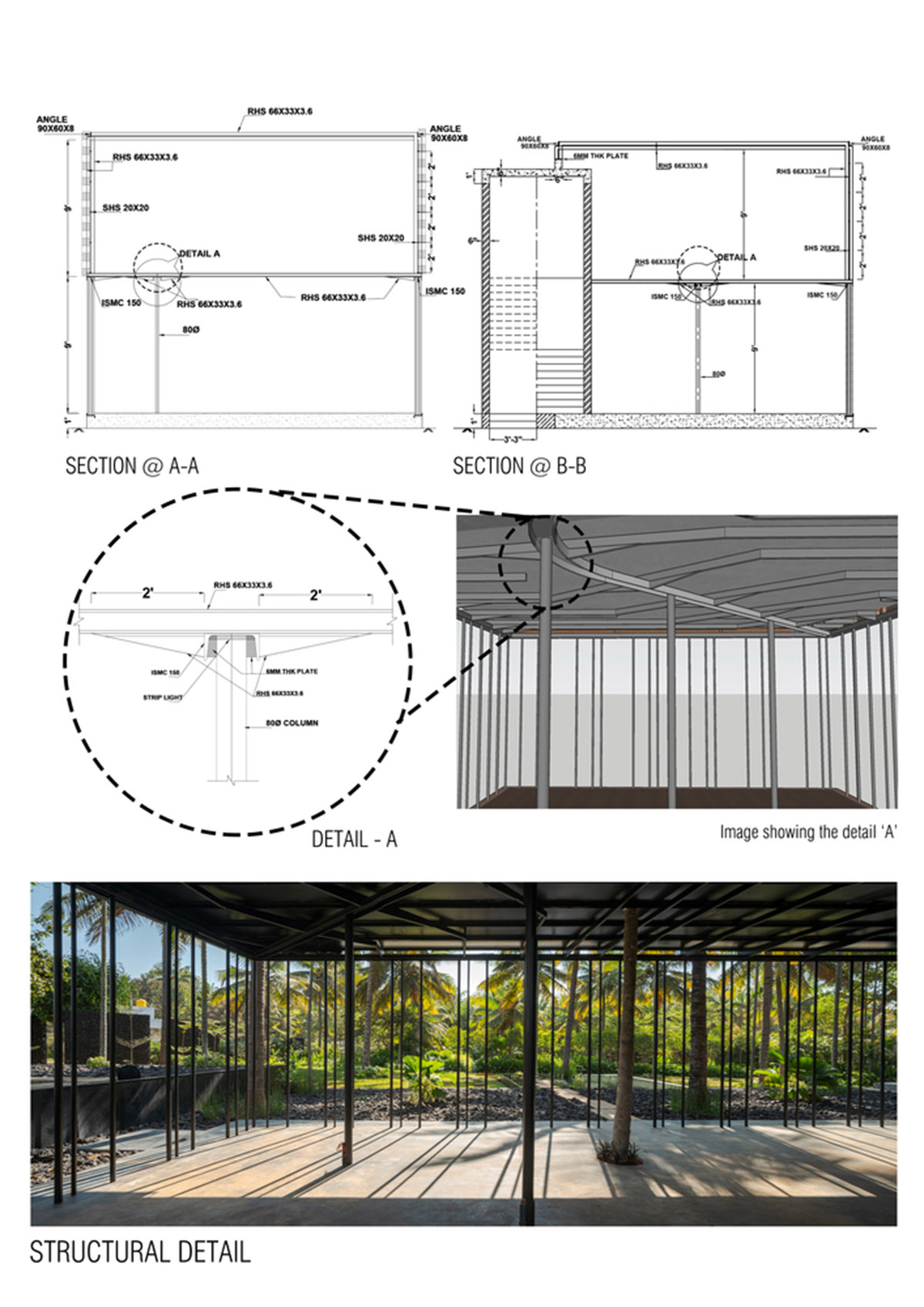 Parallax designs black weekend house raised on slender stilts within coconut trees in Bangalore