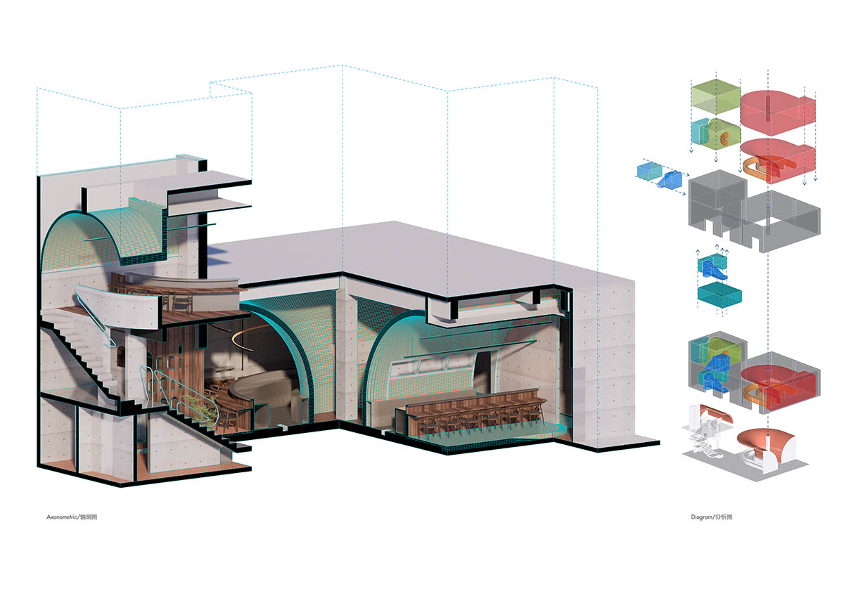 bigER club design built restaurant with valued brick walls in Shenzhen